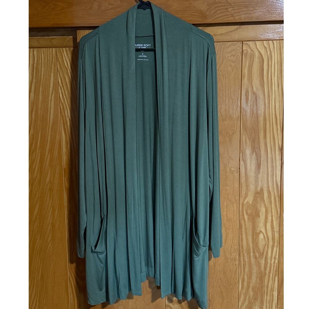 NWT Torrid Super Soft Straight Front Cardigan Olive Green 2X